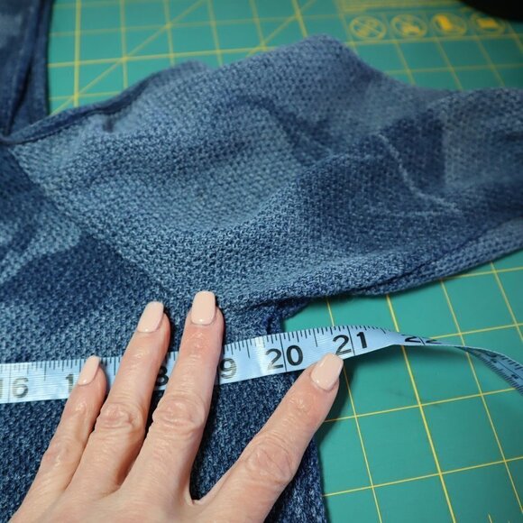 INC Womens Open Knit Cold Shoulder Blue Boho Top Size Large - Picture 14 of 16